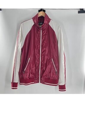 Dolce & Gabbana men's windbreaker jacket maroon and white XXL
